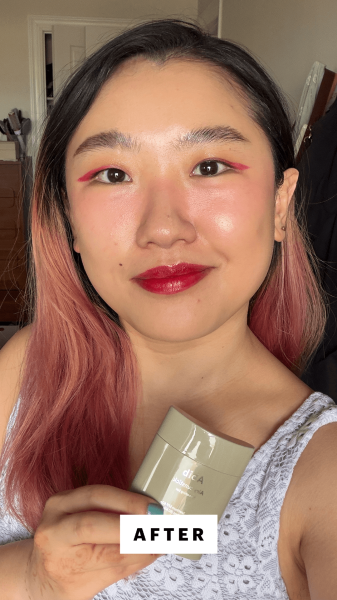 Han after applying the Abib Airy Sunstick SPF 50