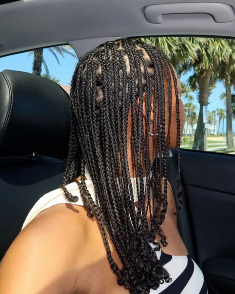 Mini braids on natural hair